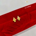 1 Gram Gold-Plated Triangle Floral Drop Earrings DN-5039