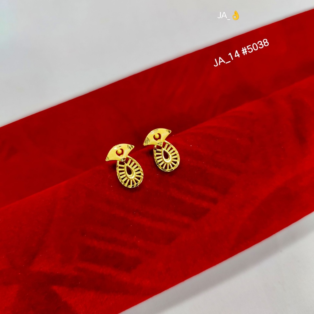 1 gram Gold-Plated Geometric Teardrop Earrings DN-5038