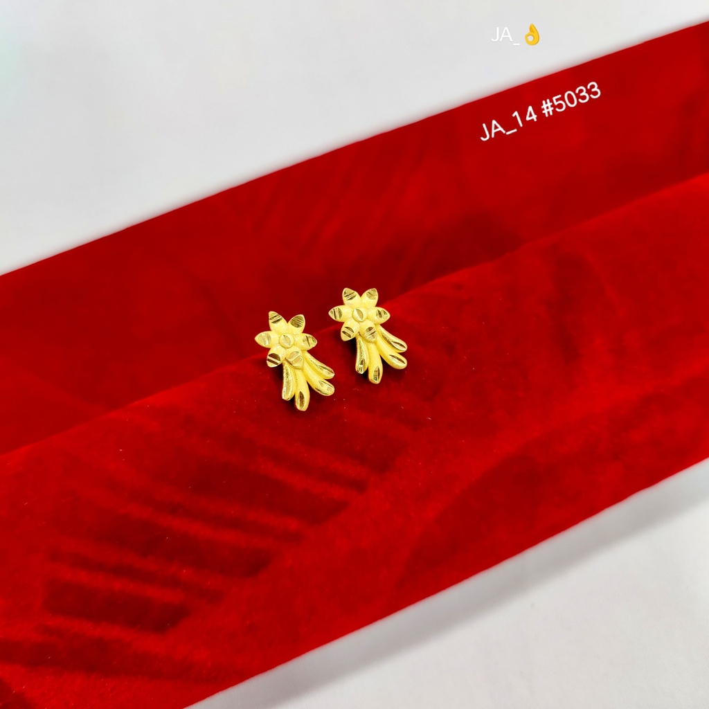 1 Gram Gold-Plated Floral Drop Earrings DN-5033