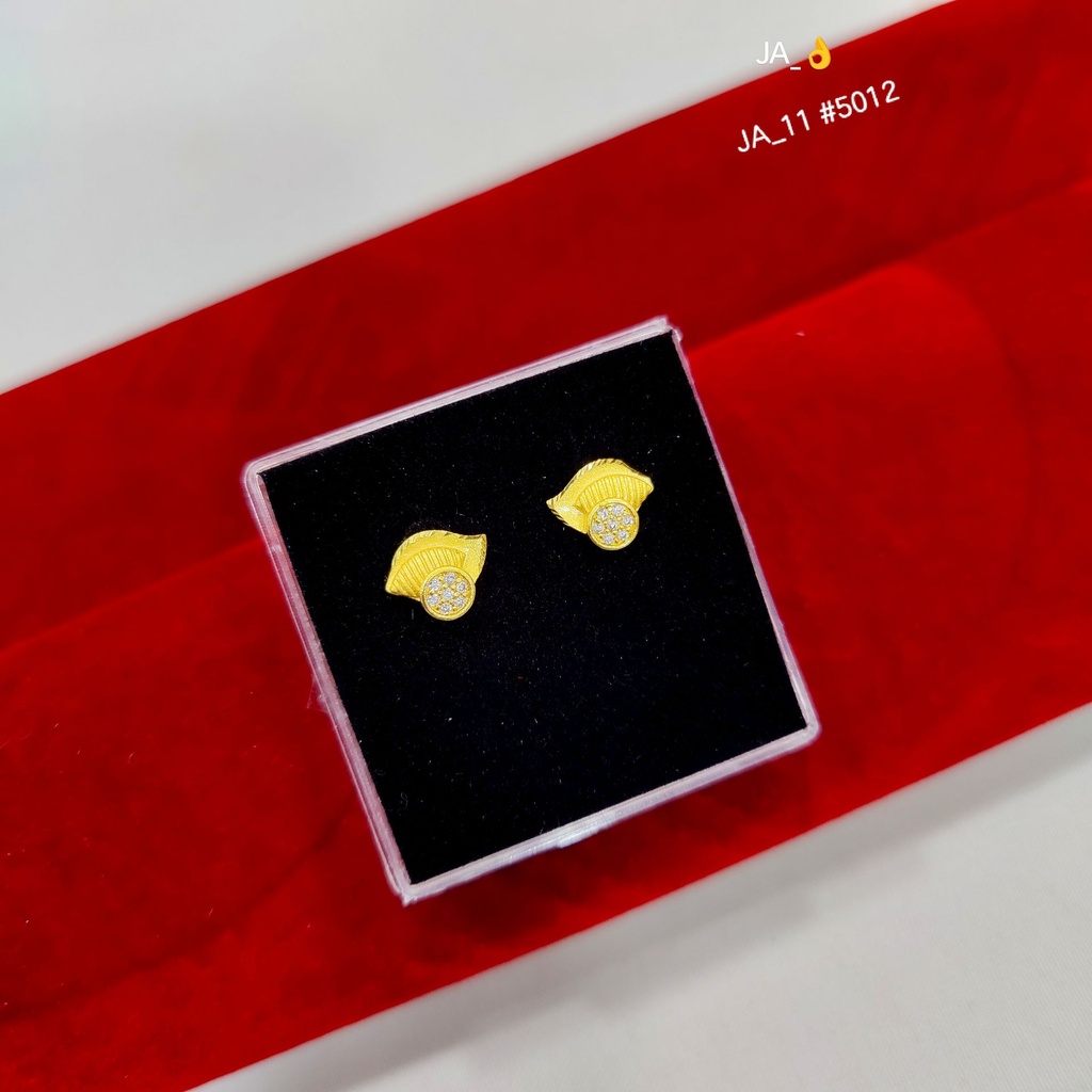 1 Gram Gold-Plate Stone Stud Earrings DN-5012