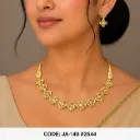 1 Gram Gold Plated Floral & Geometric Designer Necklace Set DN-2544