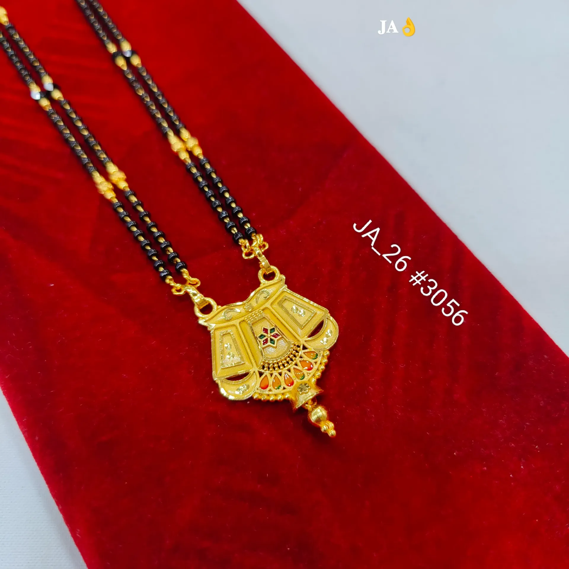 1 Gram Gold Plated Traditional Mangalsutra DN-3056