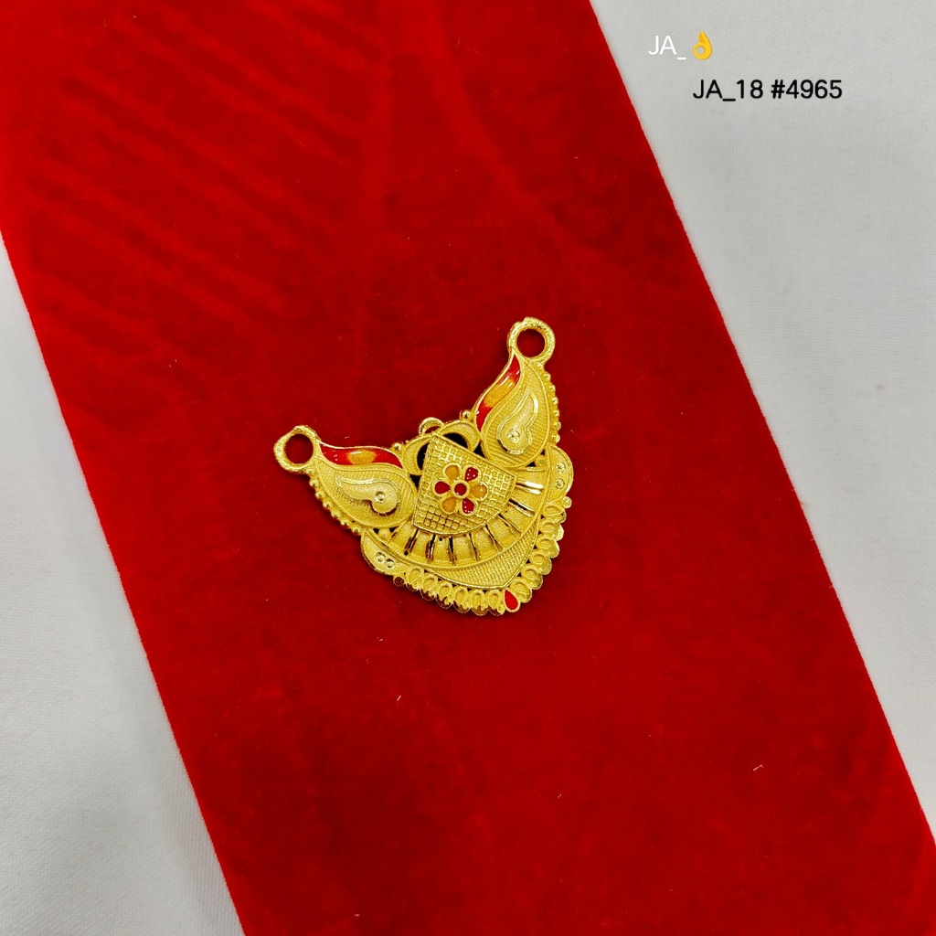 1 Gram Gold-Plated Red Floral Traditional Pendant DN-4965