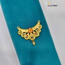 1 Gram Gold-Plated Red Floral Traditional Pendant DN-4967