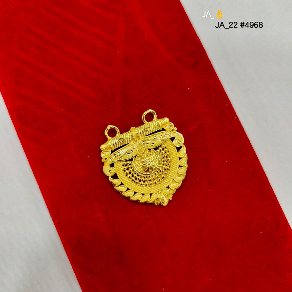 1 Gram Gold-Plated Traditional Round Floral Pendant DN-4968