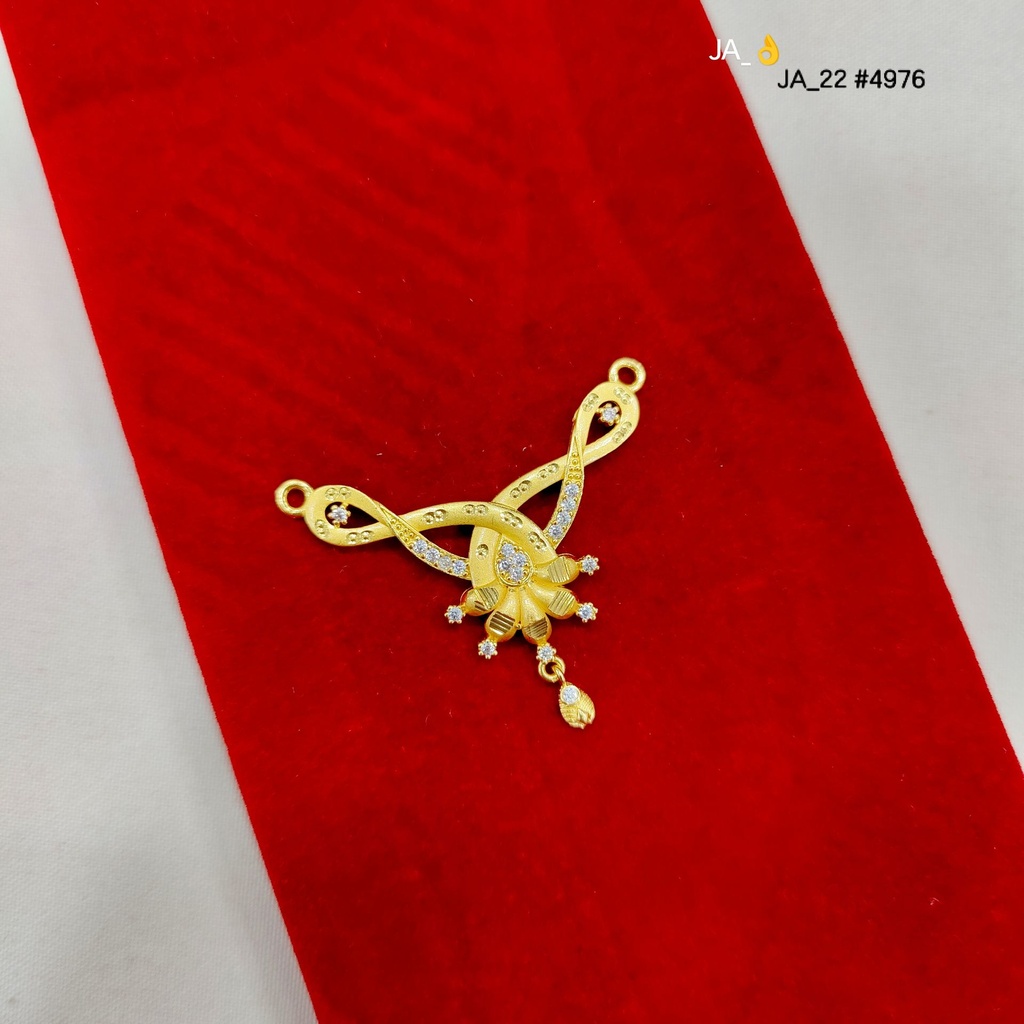 1 Gram Gold-Plated Floral American Diamond Pendant DN-4976