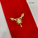 1 Gram Gold-Plated Floral American Diamond Pendant DN-4976