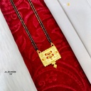 1 Gram Gold-Plated Red Stone Square Pendant Mangalsutra DN-4999