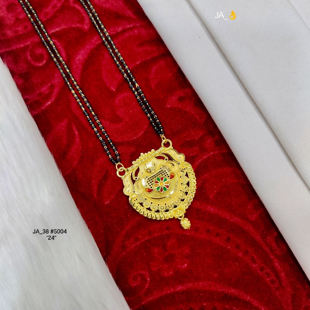 1 Gram Gold-Plated Traditional Floral Mangalsutra DN-5004