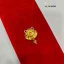 1 Gram Gold-Plated Red Stone Traditional Pendant DN-5098