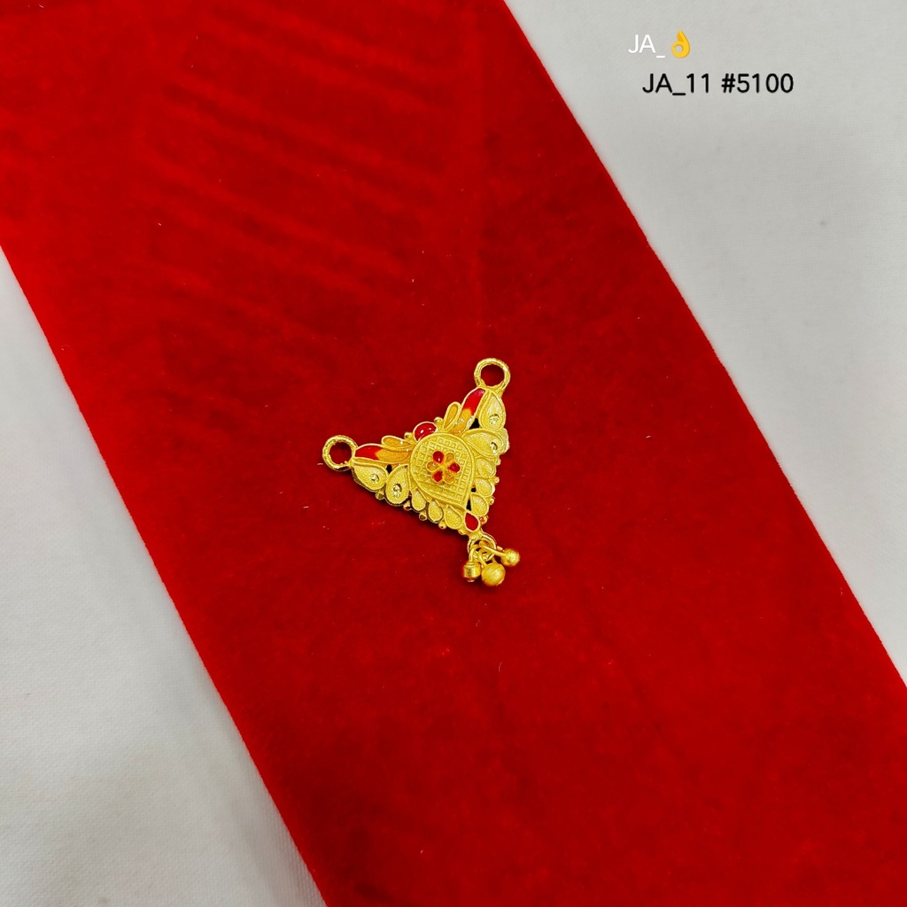 1 Gram Gold-Plated Red Floral Traditional Pendant DN-5100