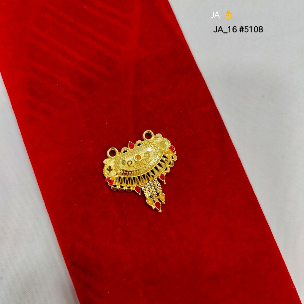 1 Gram Gold-Plated Traditional Red & Gold Pendant DN-5108
