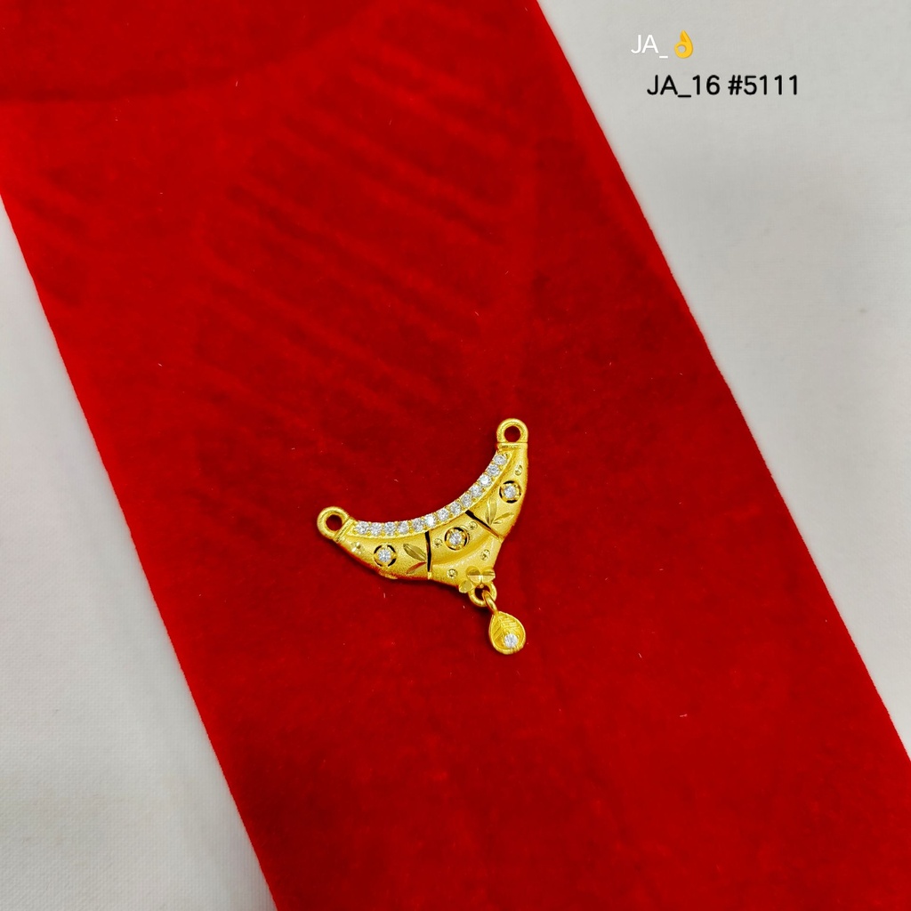 1 Gram Gold-Plated Stone-Studded Crescent Pendant DN-5111