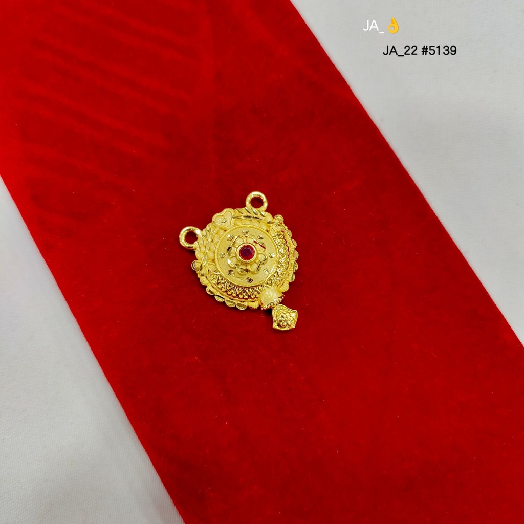 1 Gram Gold-Plated Round Traditional Floral Pendant DN-5139