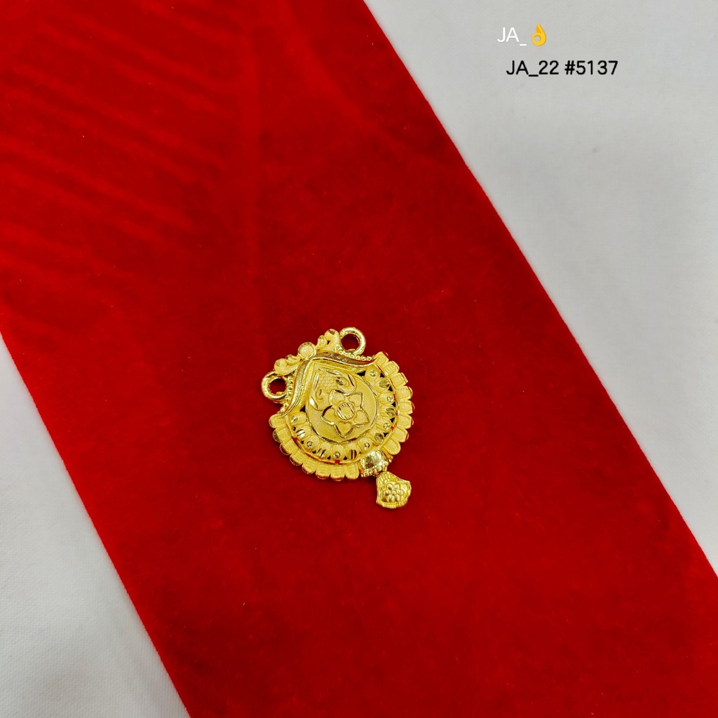 1 Gram Gold-Plated Round Floral Traditional Pendant DN-5137