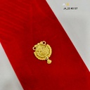 1 Gram Gold-Plated Round Floral Traditional Pendant DN-5137