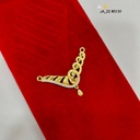 1 Gram Gold-Plated Curved Leaf Diamond-Cut Pendant DN-5131