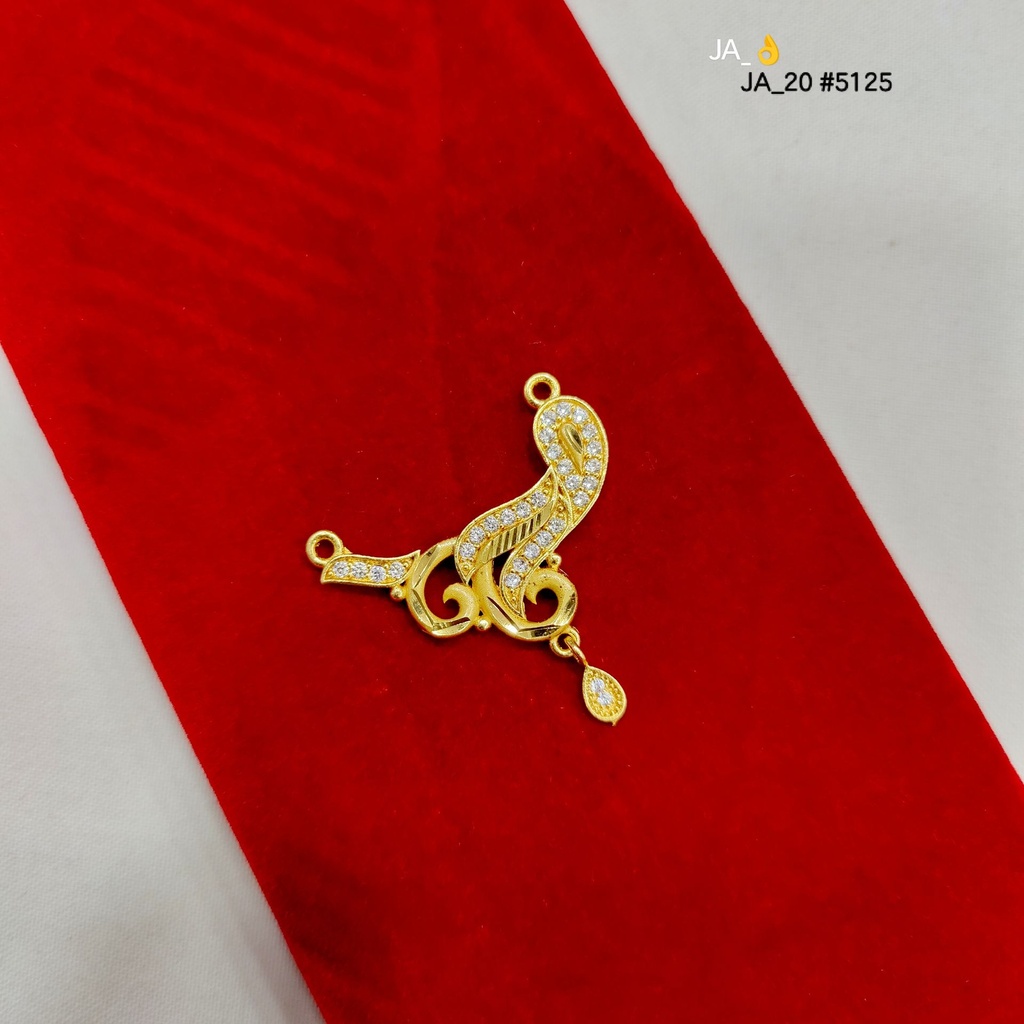 1 Gram Gold-Plated Curved Leaf Designer Pendant DN-5125