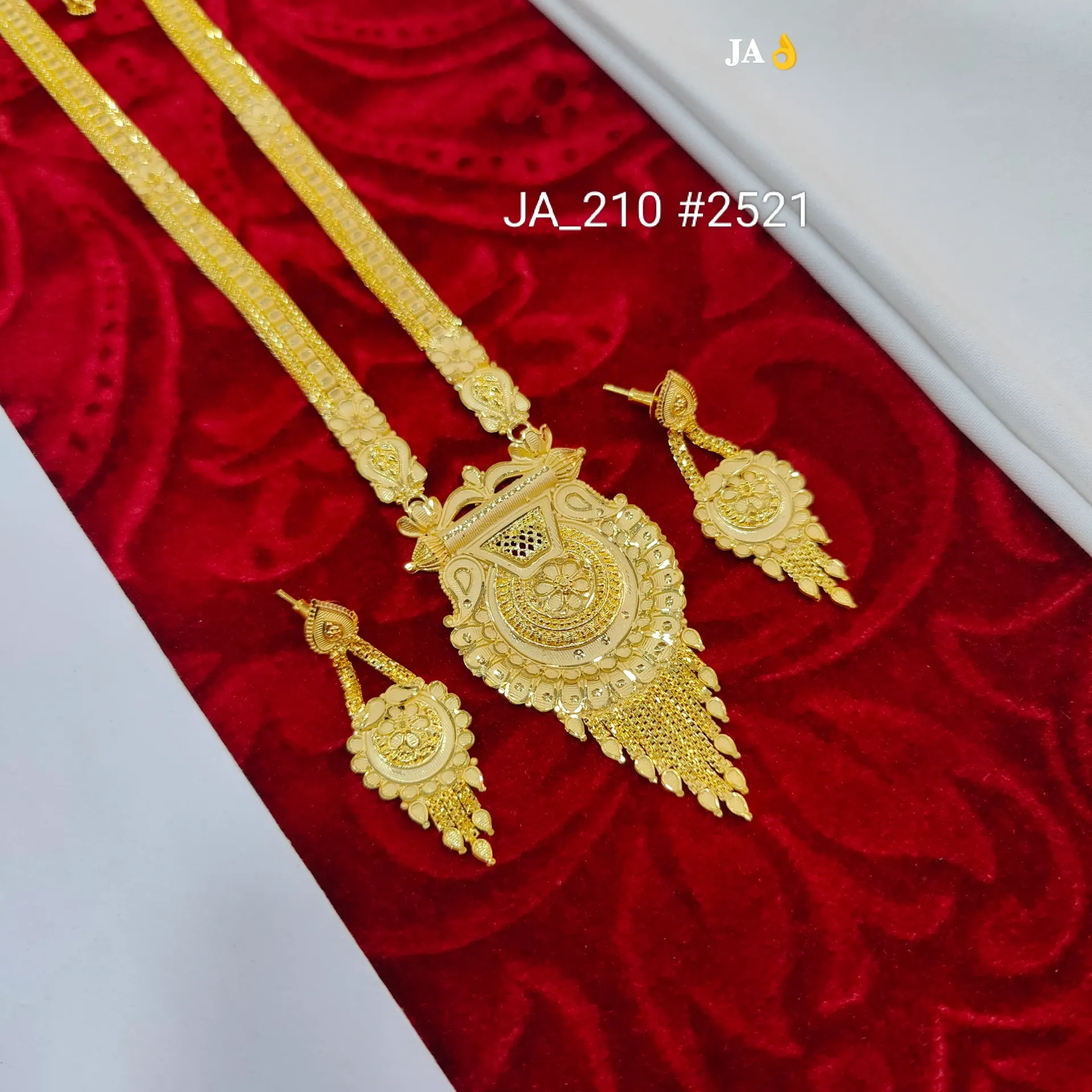 1 Gram Gold Plated Traditional Long Rani Haar Set DN-2521