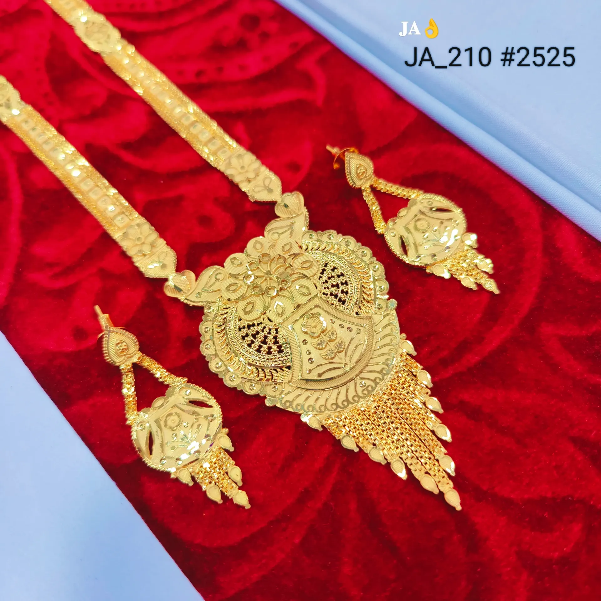 1 Gram Gold Plated Floral Rani Haar Set DN-2525
