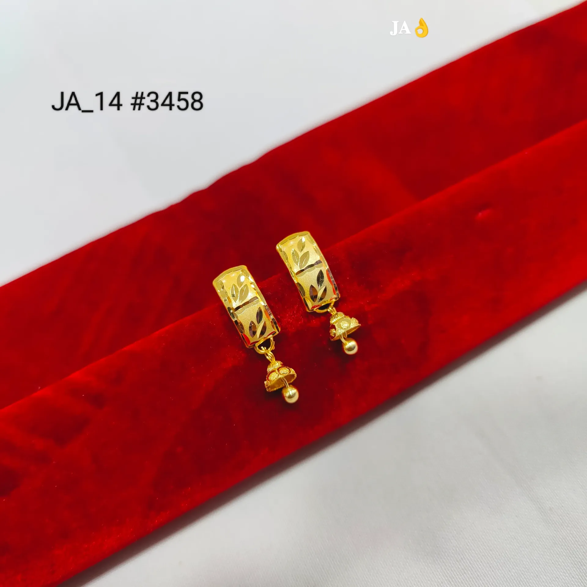 1 Gram Gold Plated Leaf Earrings Drop DN-3458