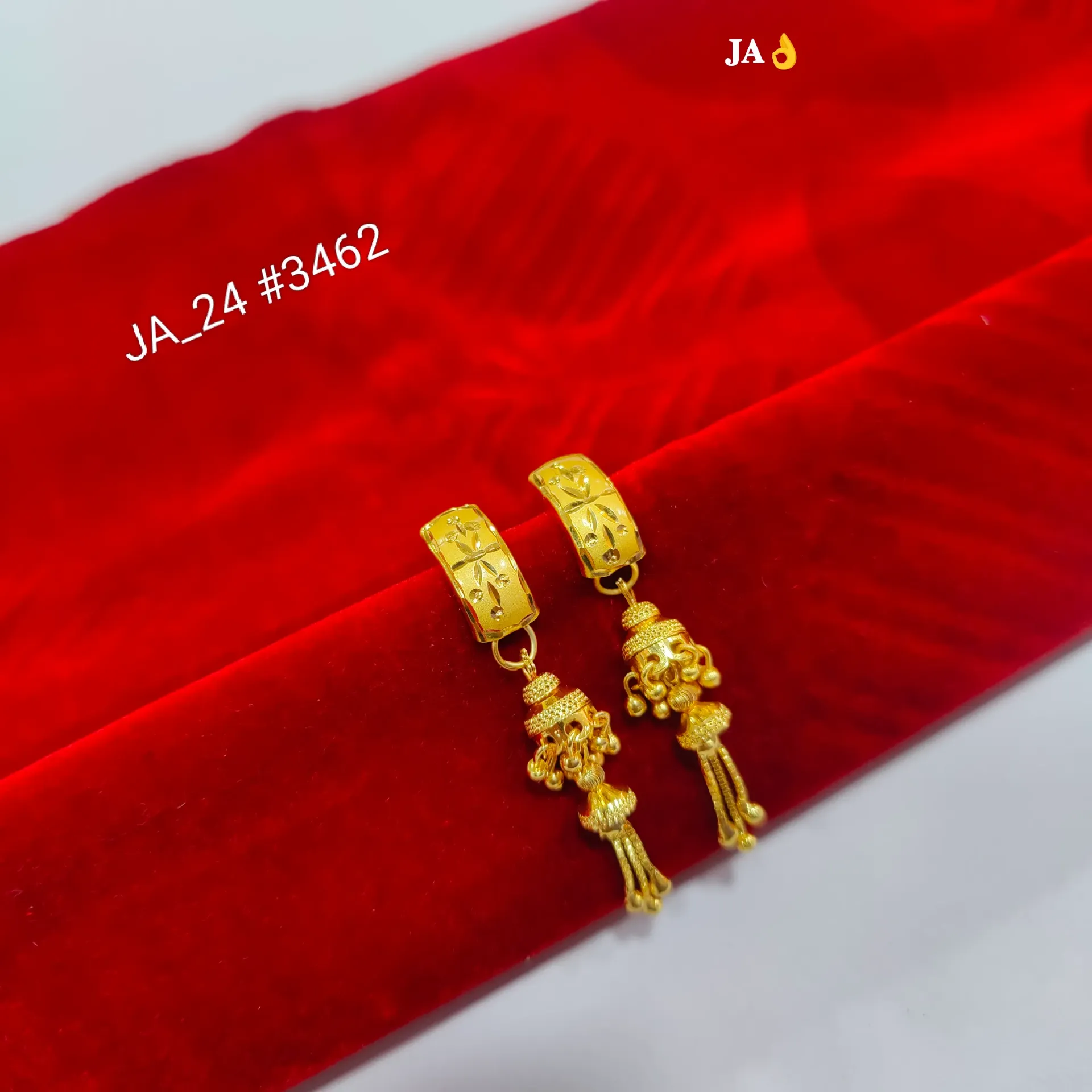 1 Gram Gold Plated Earrings with Long Drop DN-3462