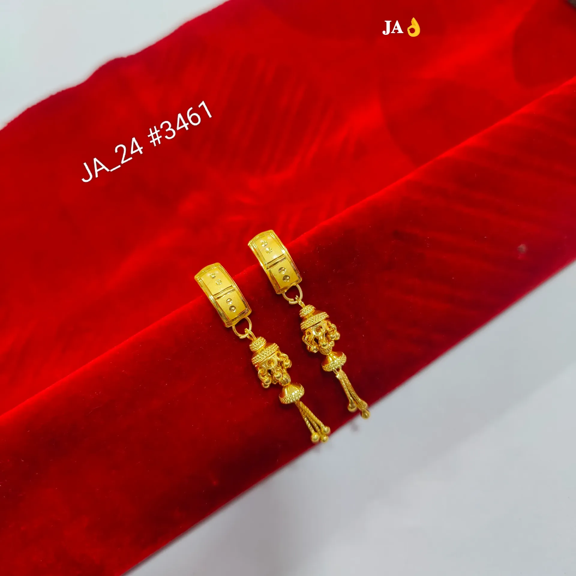 1 Gram Gold Tops Bali Latkan Earrings with Drop DN-3461