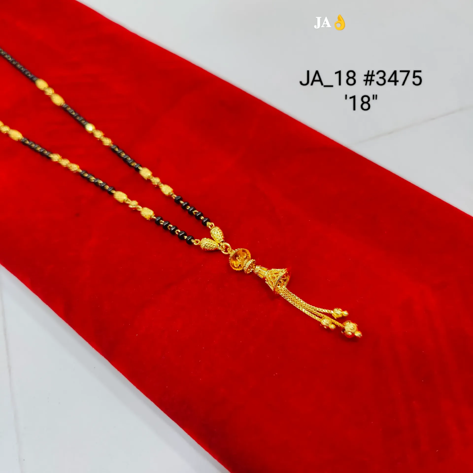 1 Gram Gold Plated Designer Jhumka Pendant Mangalsutra (18 Inch) DN-3475