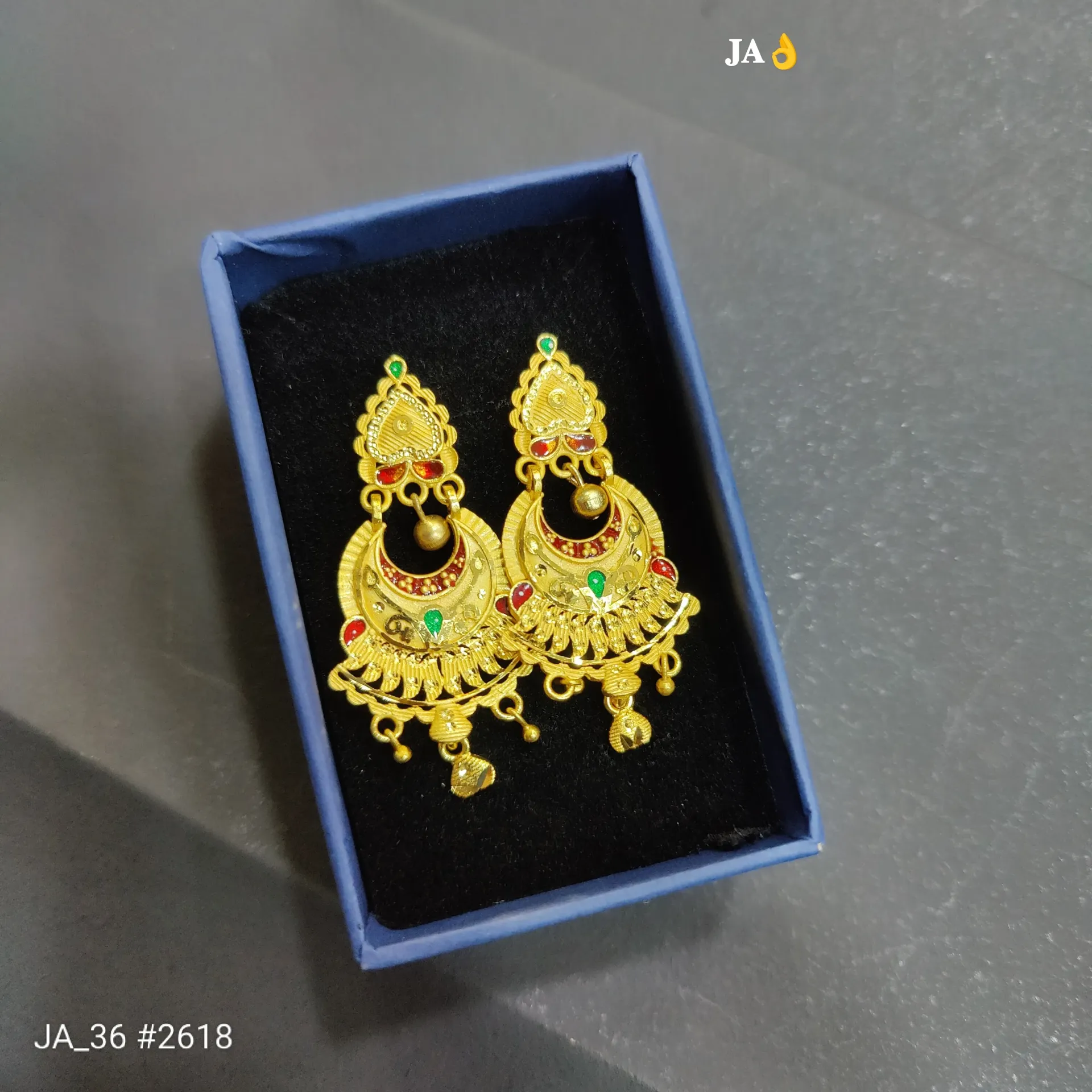 1 Gram Gold Plated Traditional Chandbali Earrings DN-2618