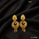1 Gram Gold Plated Traditional Designer Peacock Style Drop Earrings DN-2894