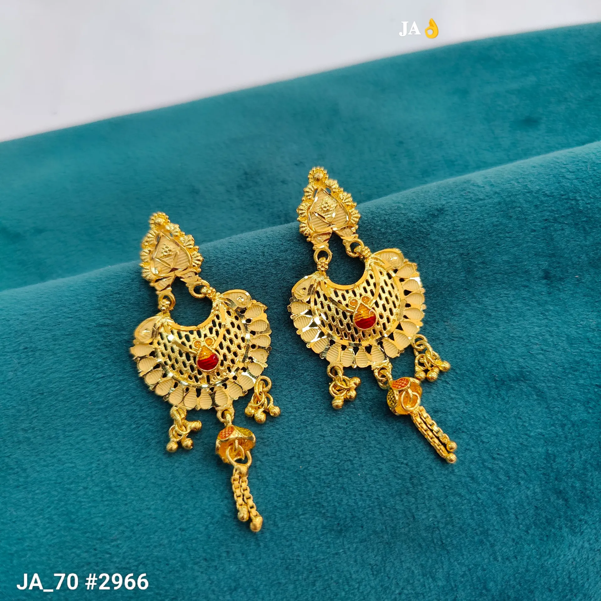 1 Gram Gold Plated Chandbali Tassel Earrings DN-2966
