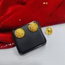 1 Gram Gold Plated Circular Mesh Stud Earrings DN-1746