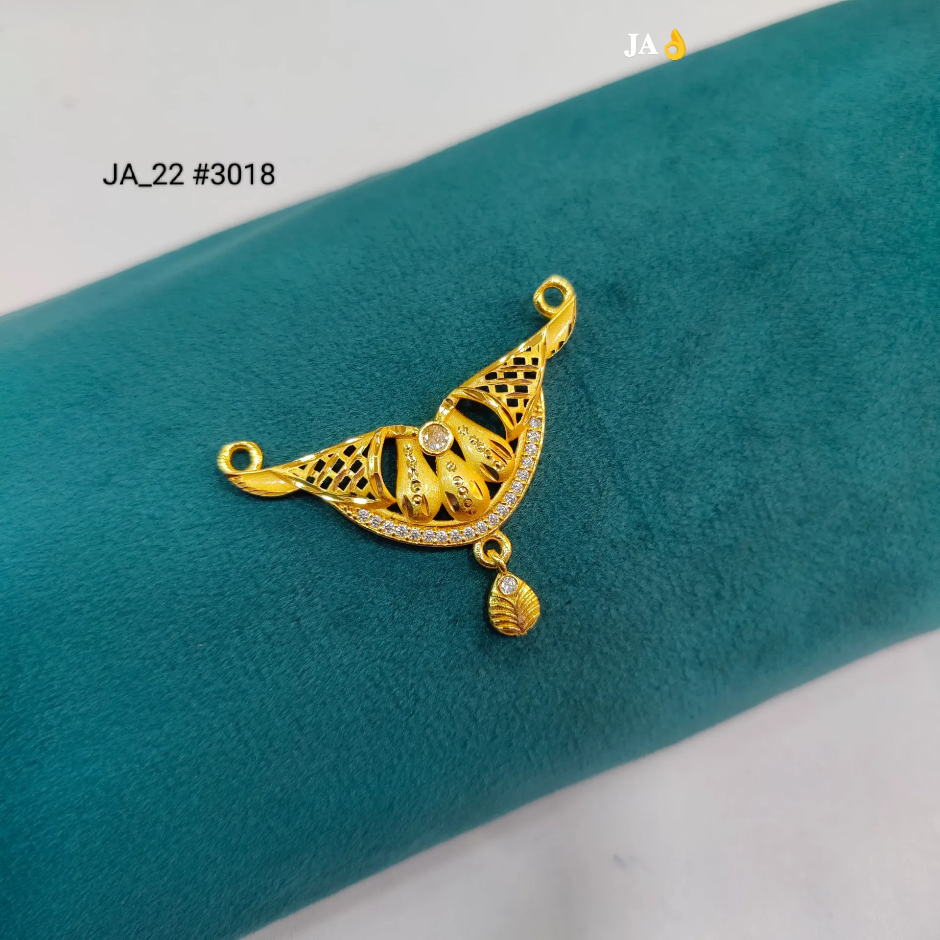 Traditional Gold Plated Stone Studded Arc Design Mangalsutra Pendant DN-3018