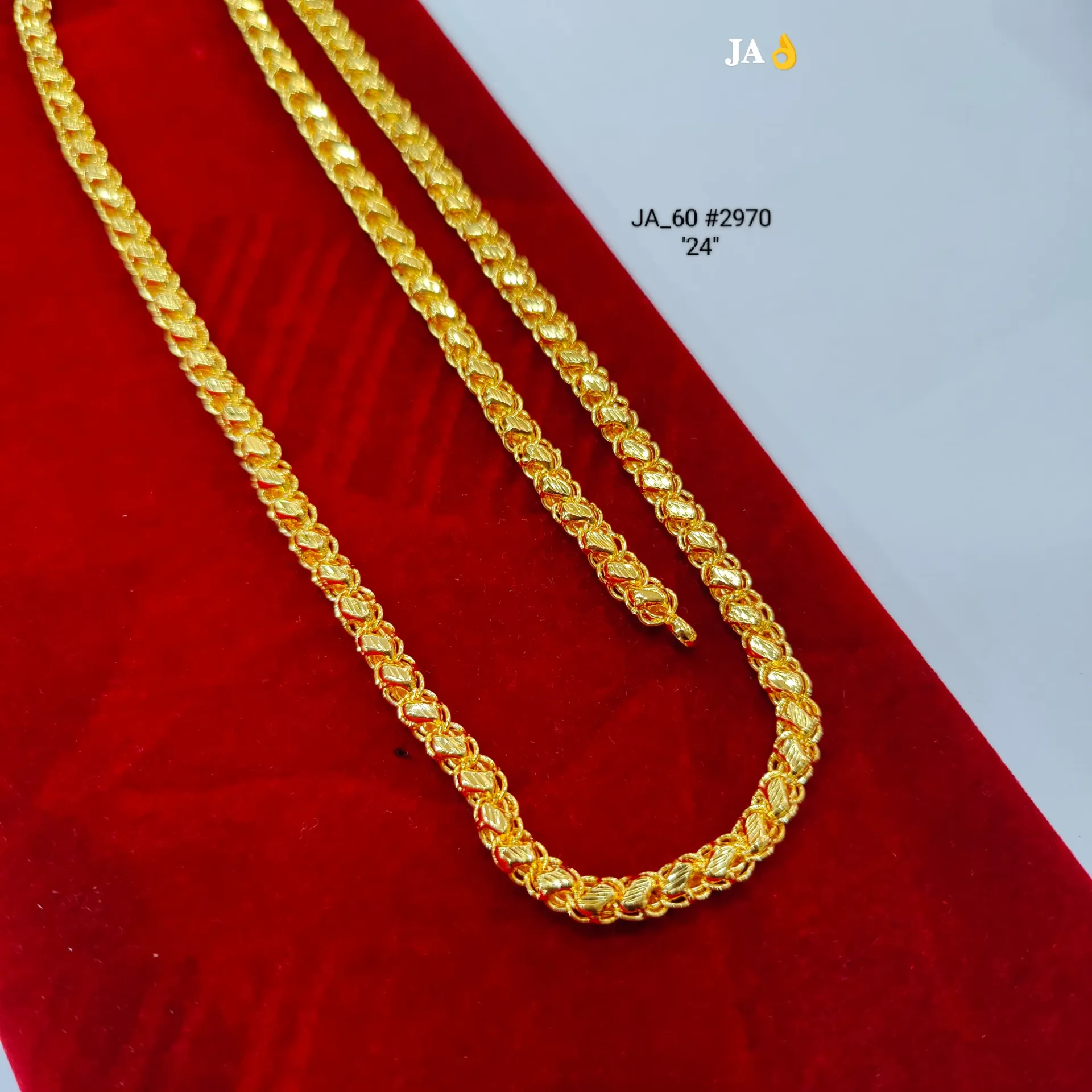1 Gram Gold Plated Designer Fancy Chain DN-2970 "24"Inch