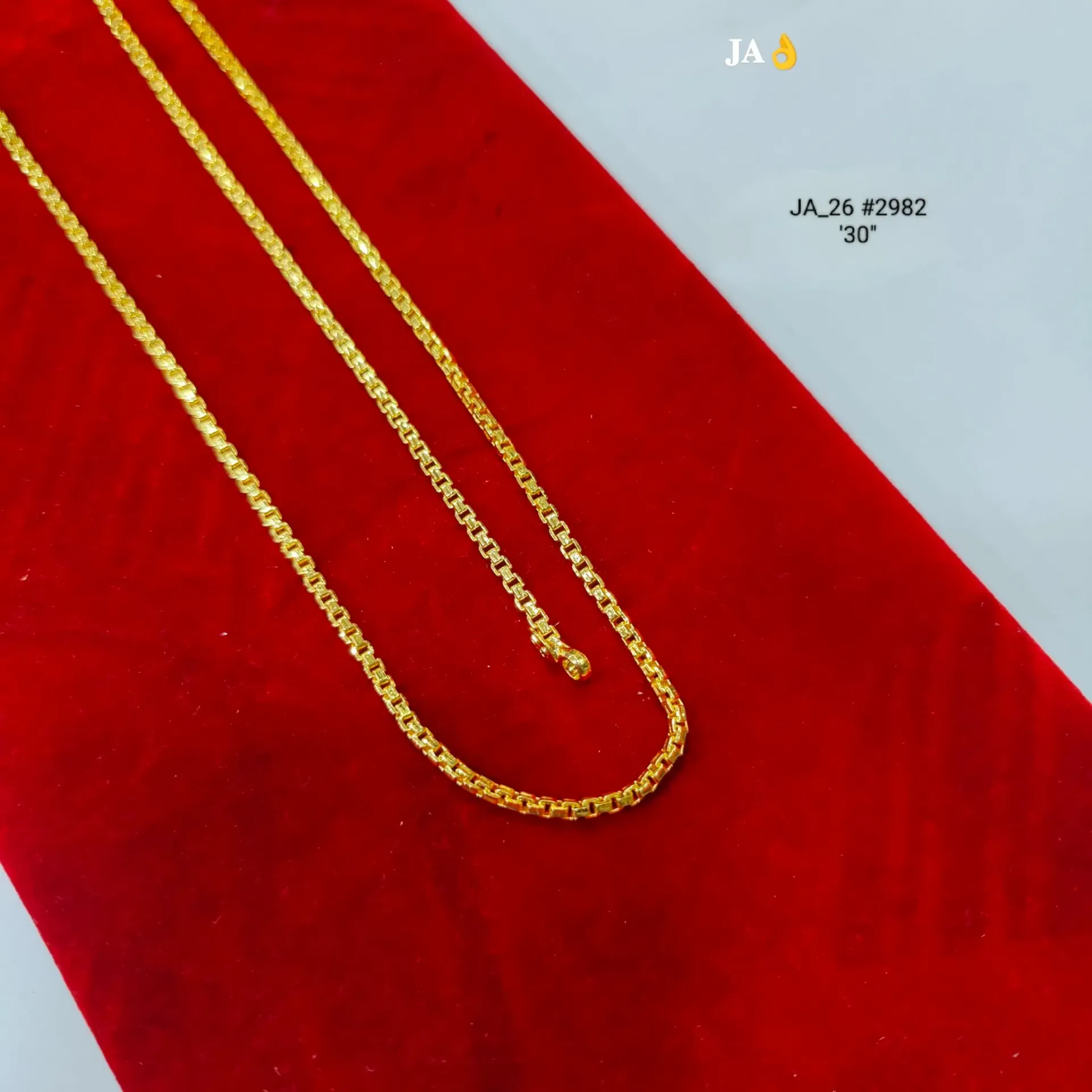 1 Gram Gold Plated Square Link Designer Chain DN-2982
