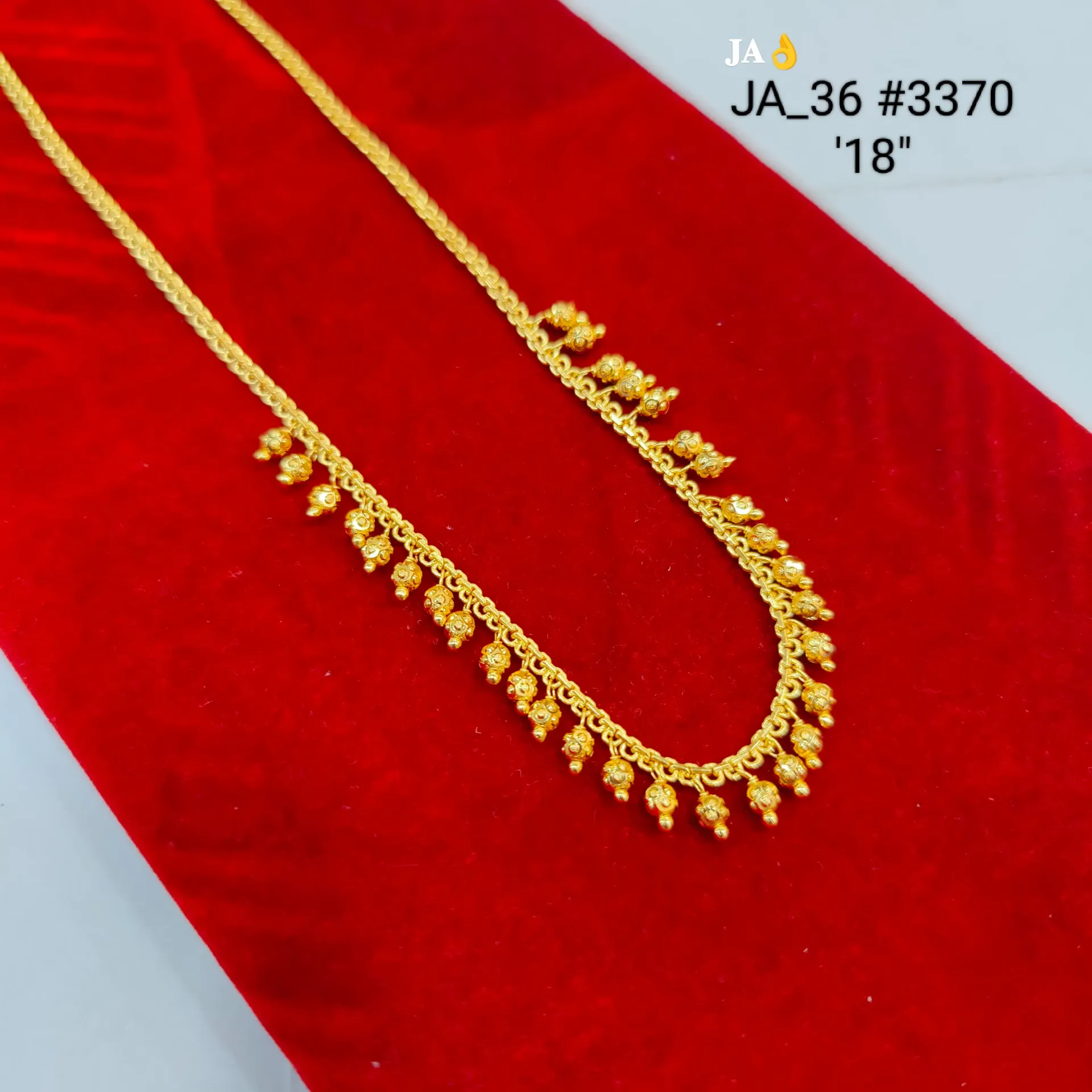 1 Gram Gold Plated Traditional Hanging Beads Necklace DN-3370