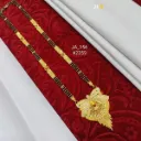1 Gram Gold Plated Traditional Butterfly Design Mangalsutra DN-2359