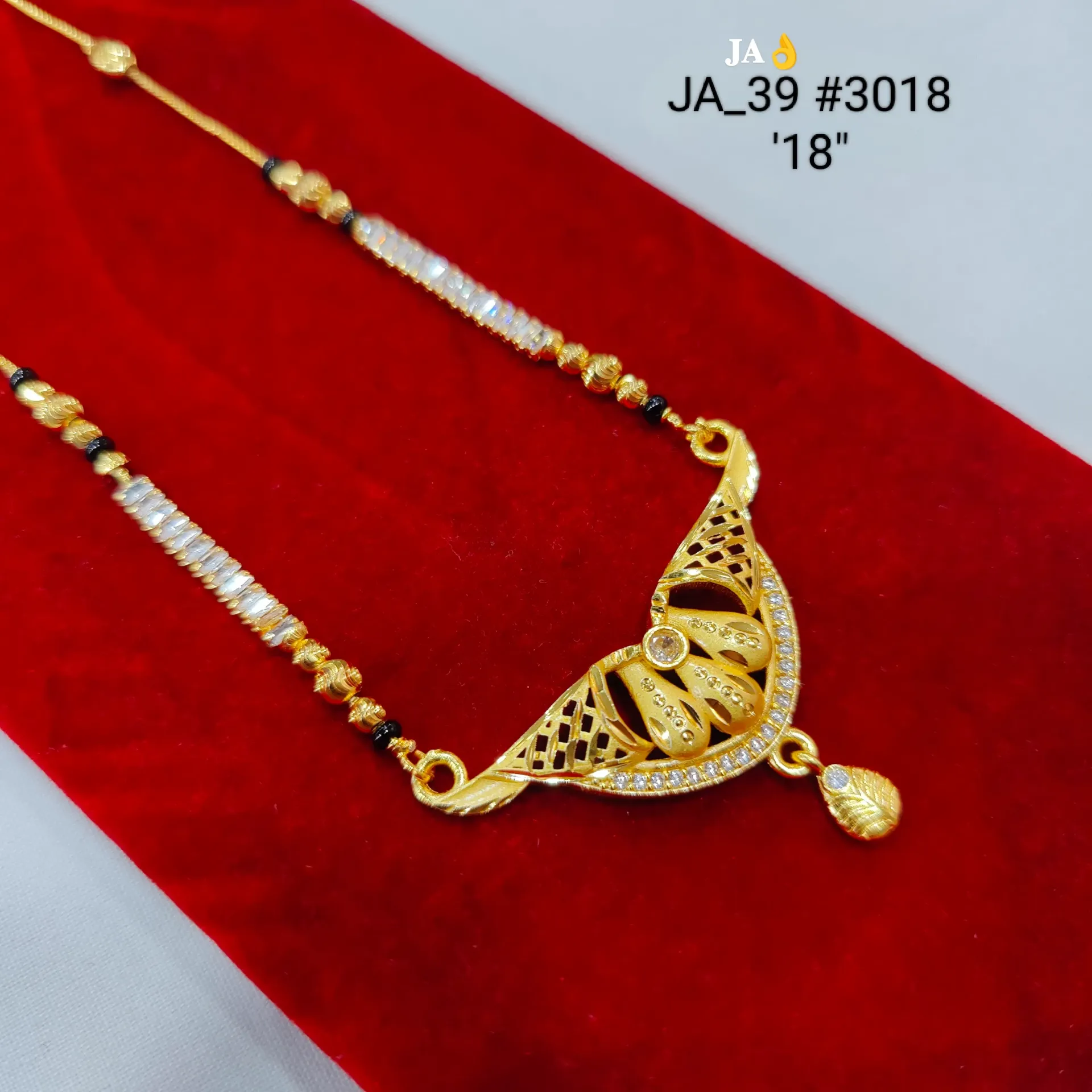 1 Gram Gold Plated Floral Cutwork Mangalsutra Necklace DN-3018