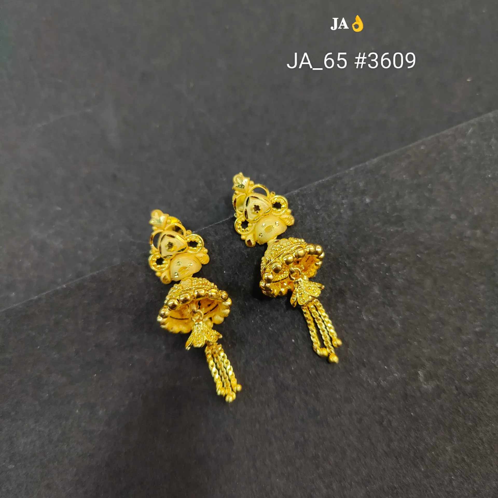 Traditional Gold Finish Jhumka Tassel Earrings DN-3609