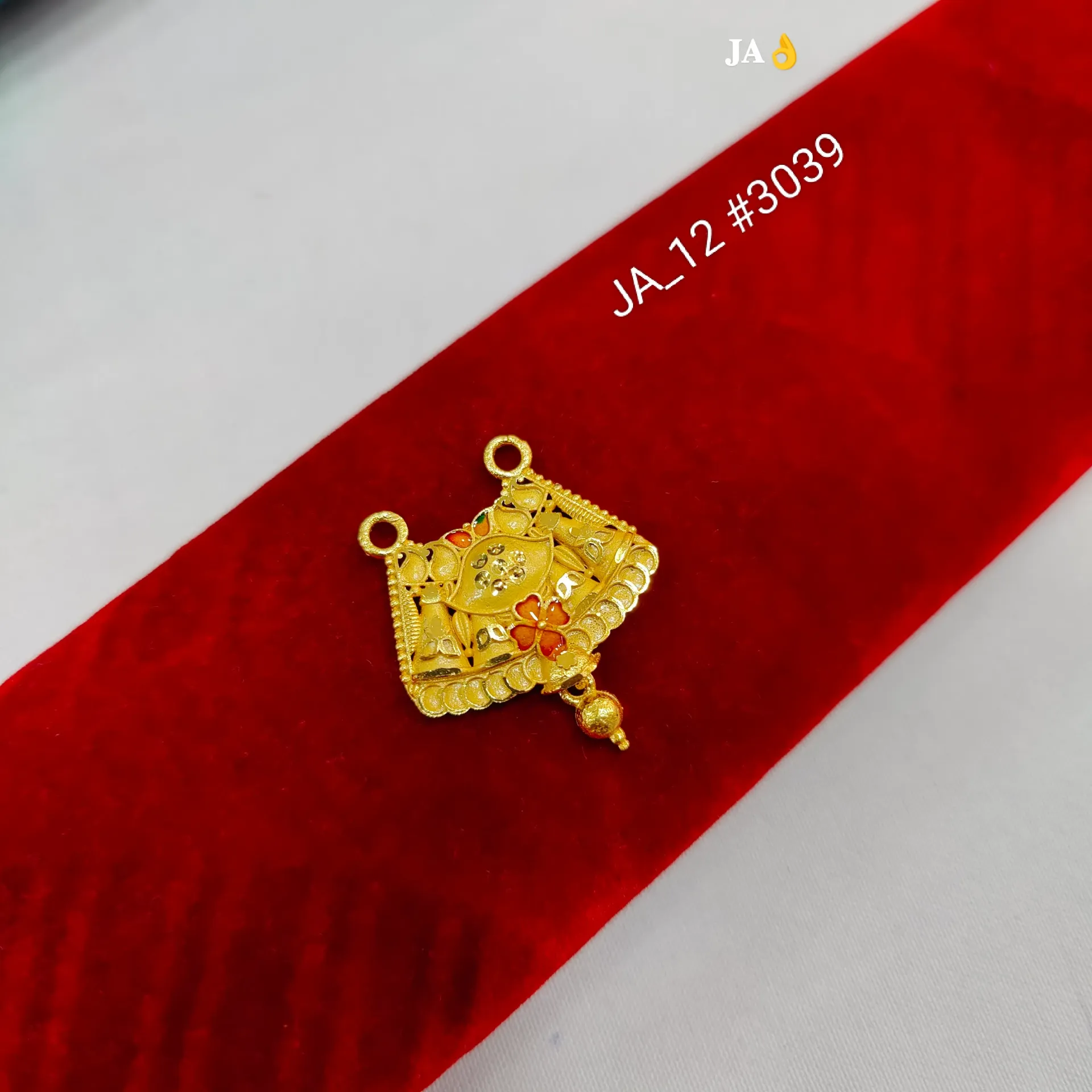 Traditional Gold Plated Meenakari Temple Pendant Connector Charm DN-3039