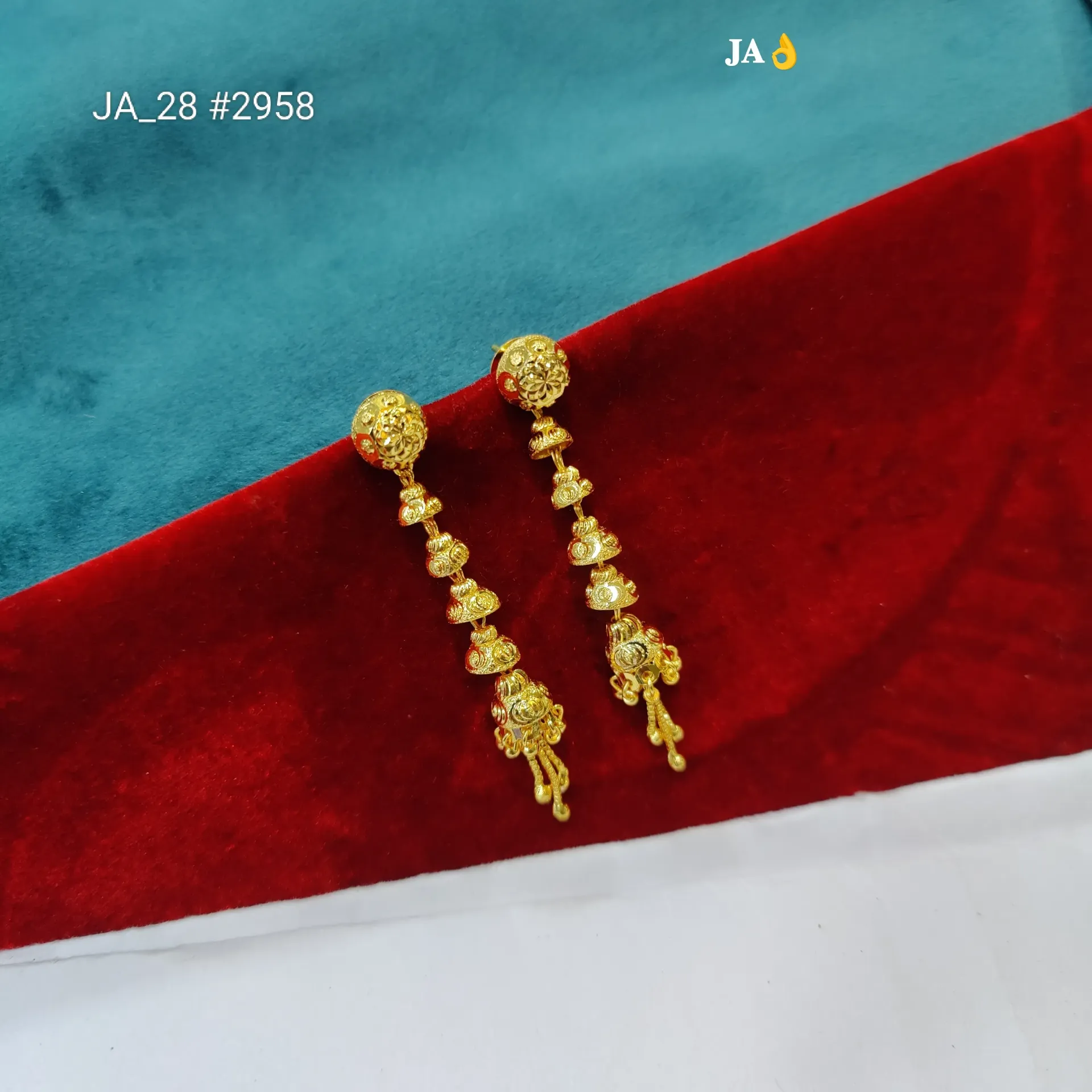 1 Gram Gold Plated Traditional Designer Tassel Earrings DN-2958