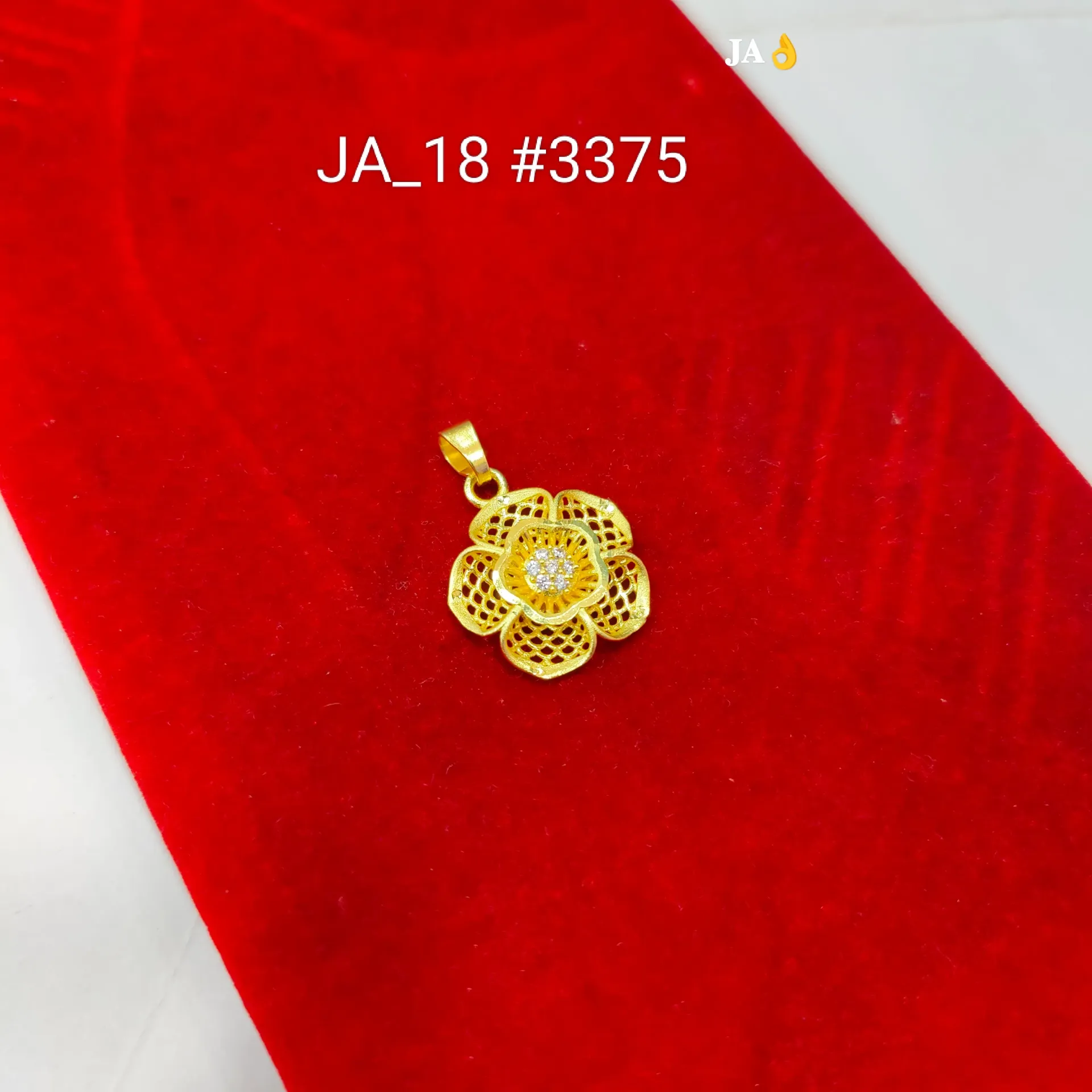 1 Gram Gold Plated Floral Mesh Design Pendant DN-3375