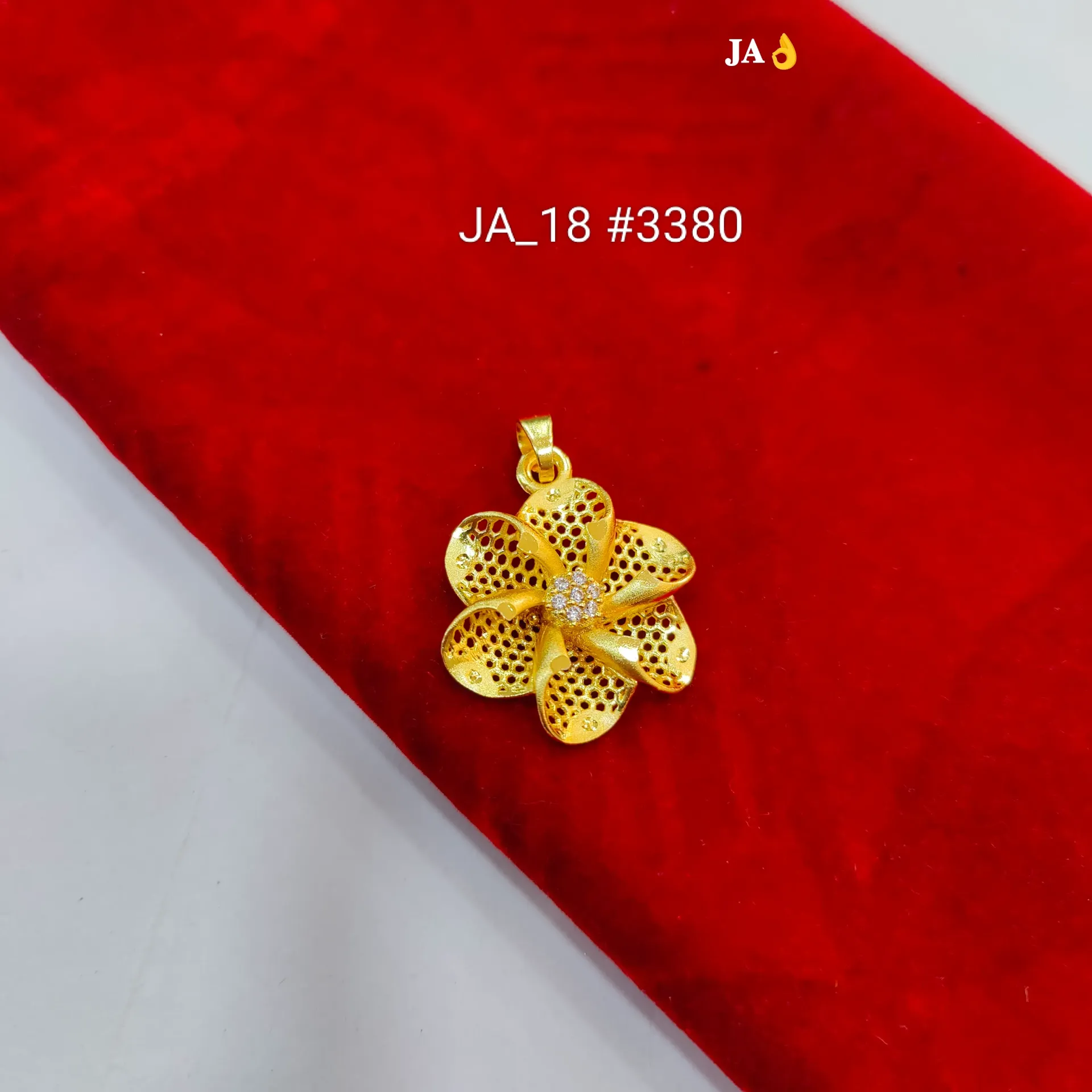 1 Gram Gold Plated Floral Stone Studded Designer Pendant DN-3380
