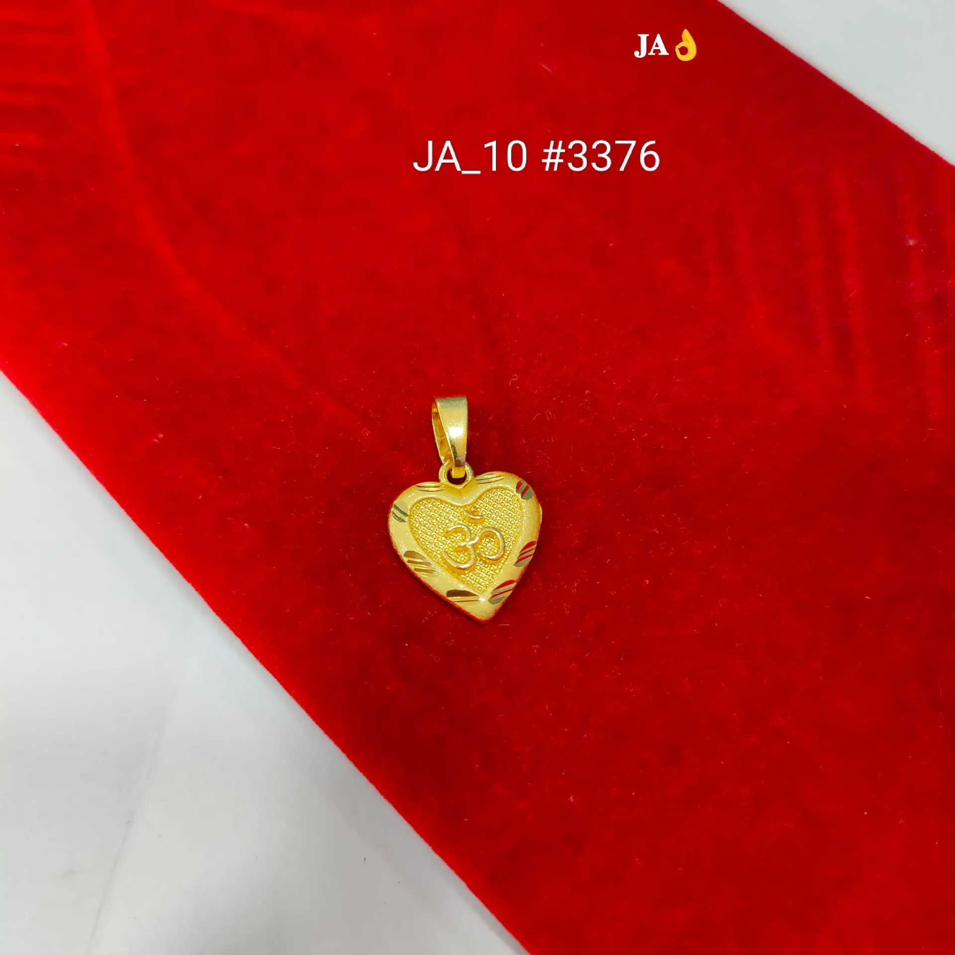 1 Gram Gold Plated Om Heart Design Pendant DN-3376