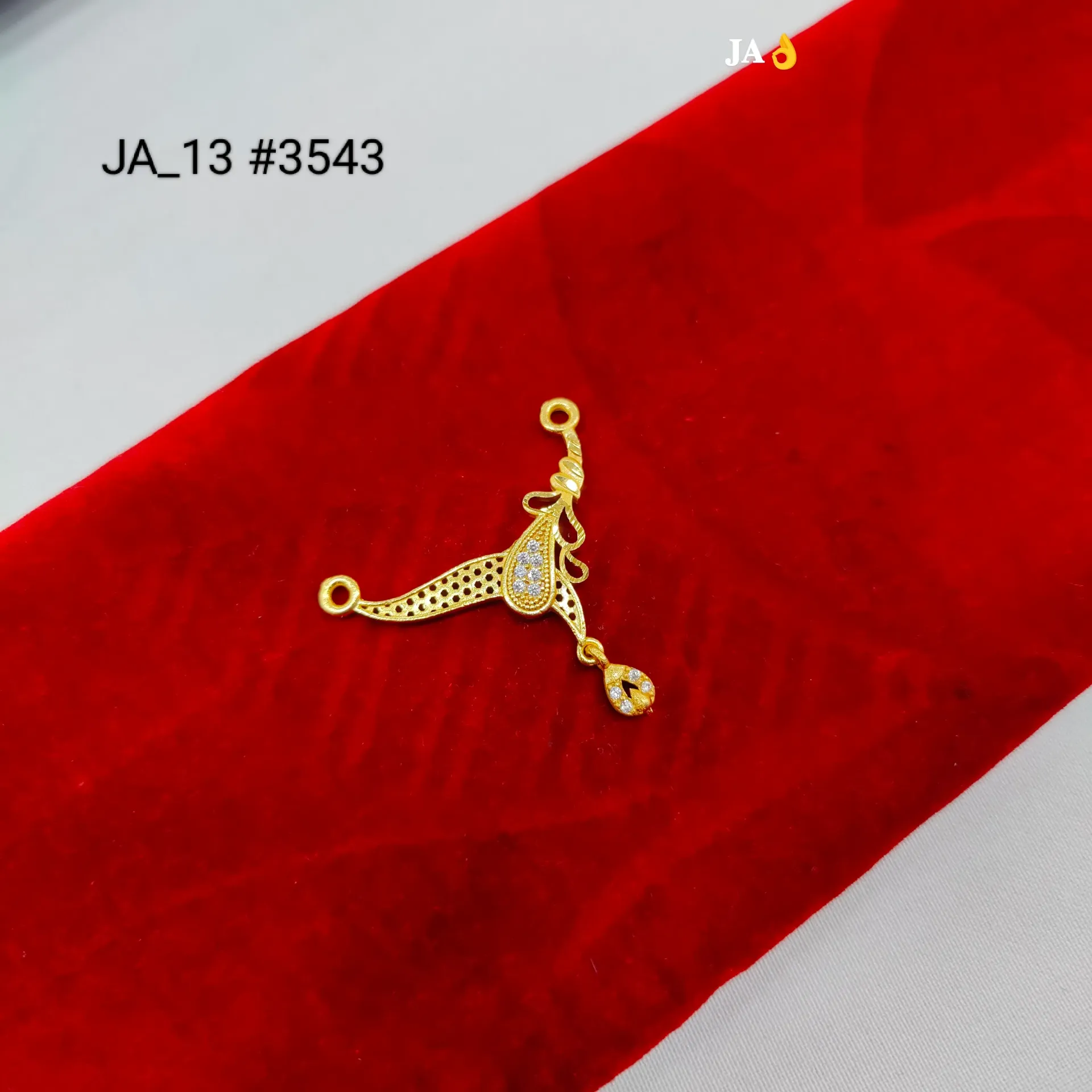 Royal Peacock Inspired Gold Nath Pendant DN-3543