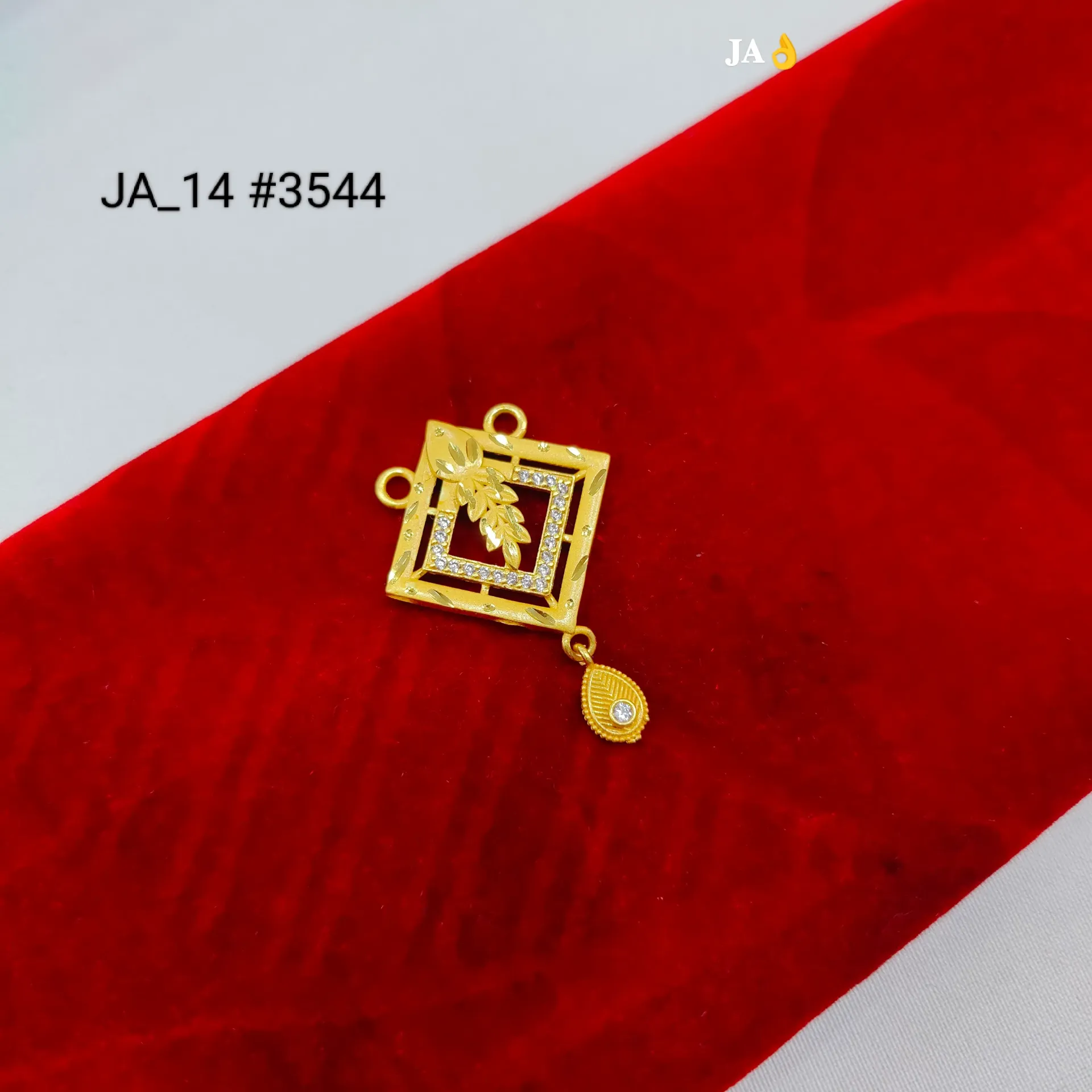 Elegant Floral Square Gold Nath Pendant DN-3544