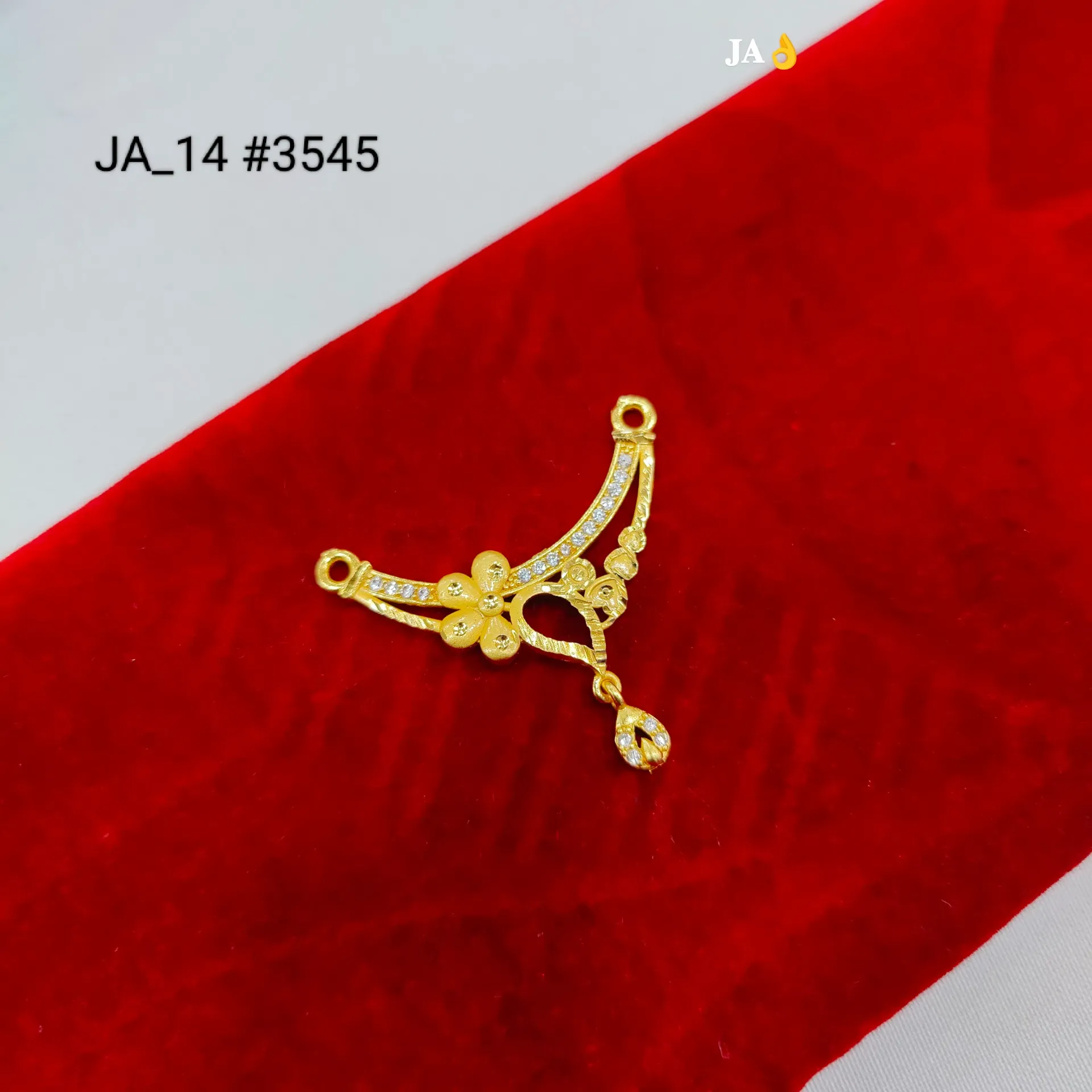 Graceful Floral Curve Gold Nath Pendant DN-3545
