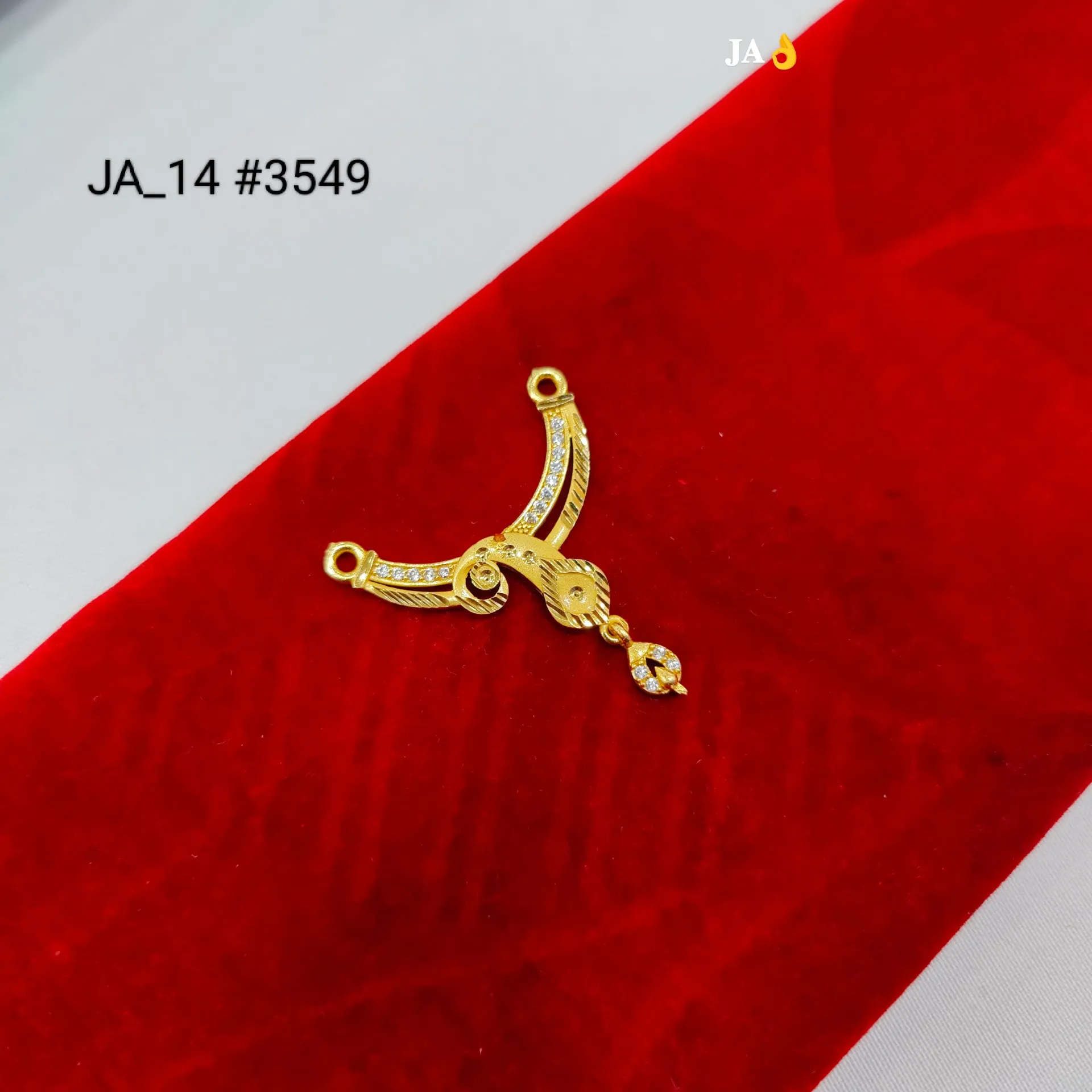 Designer Spiral Curved Gold Nath Pendant with Stone Drop DN-3549