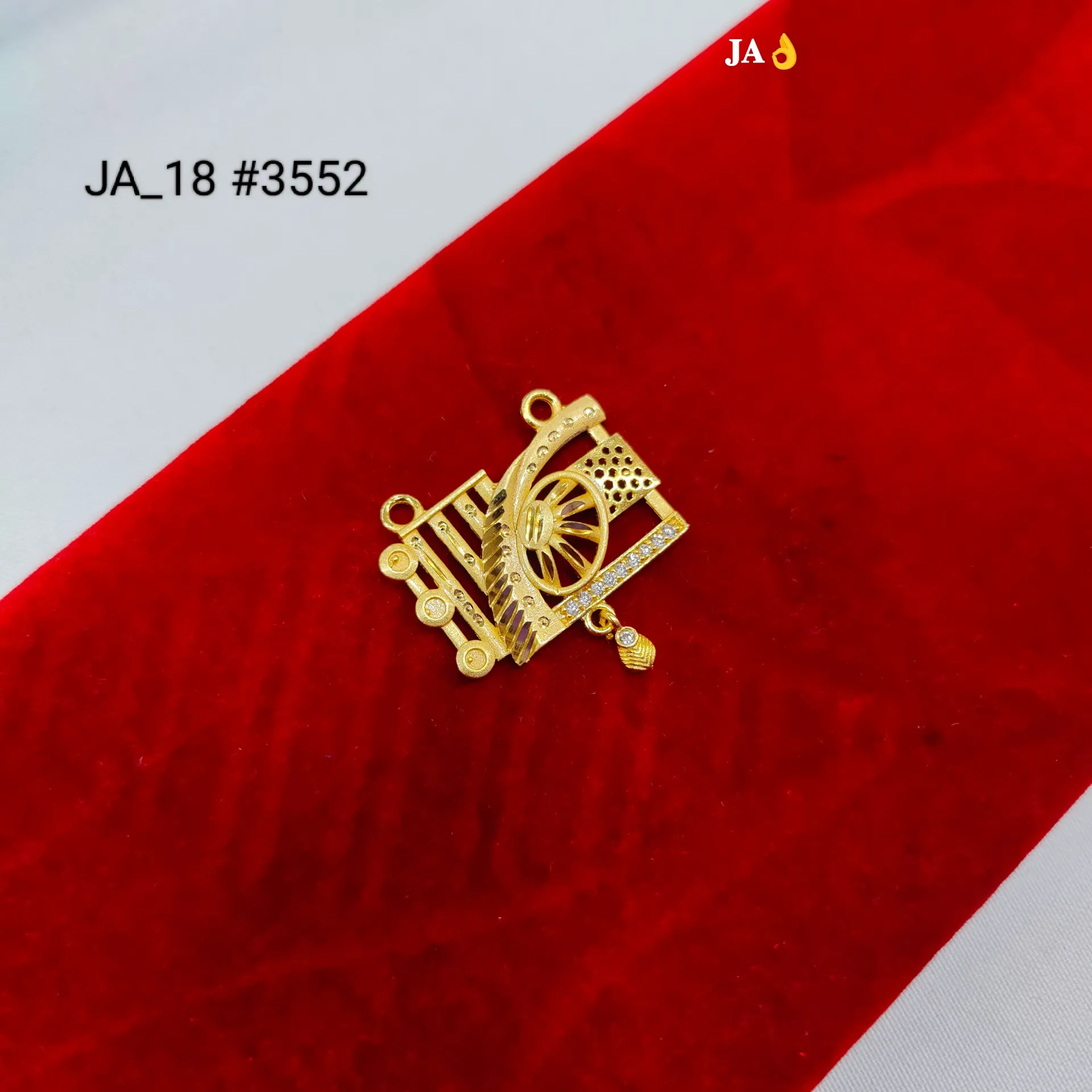 Designer Geometric Gold Nath Pendant with Stone Accent DN-3552