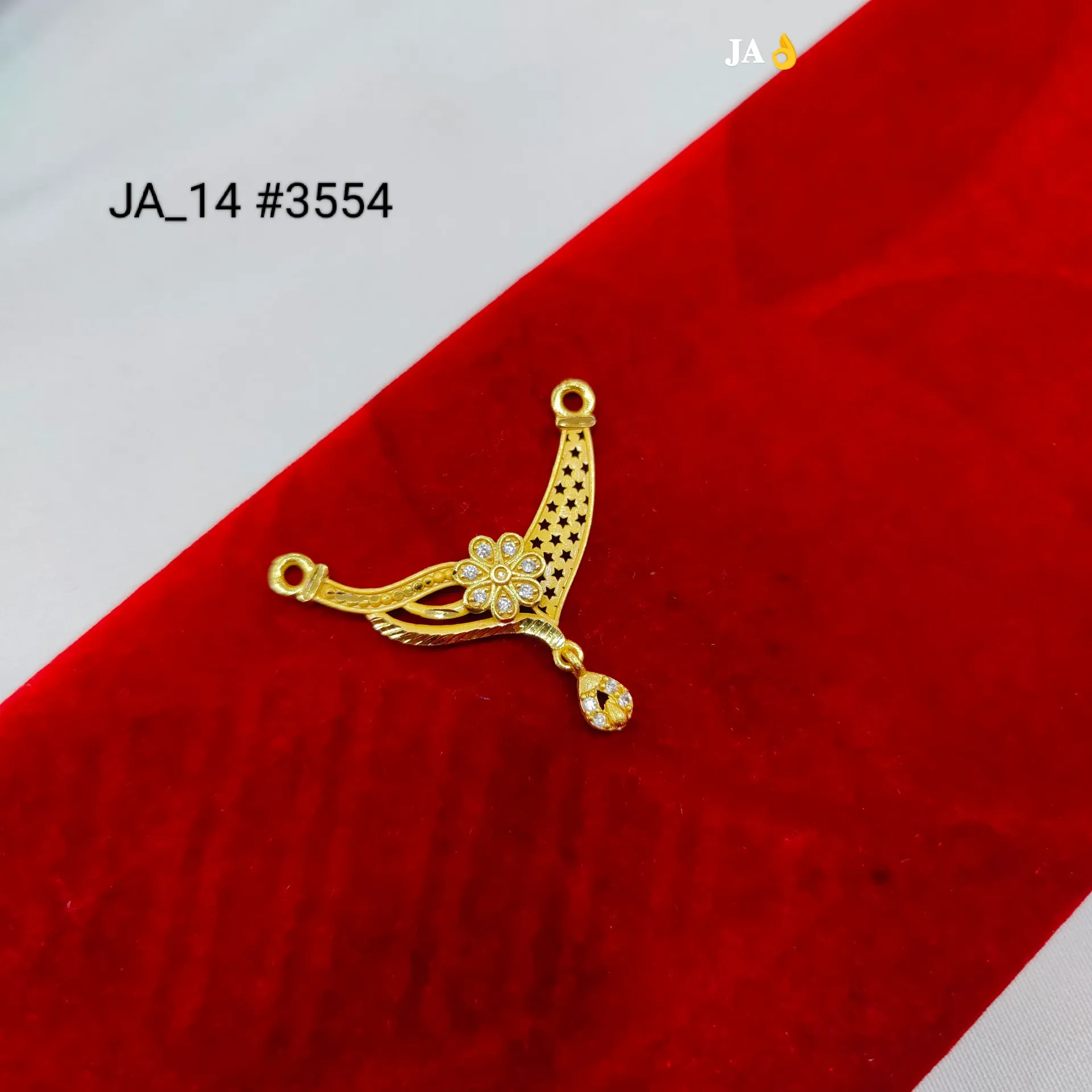 Floral Star-Cut Gold Nath Pendant with Dangling Charm DN-3554
